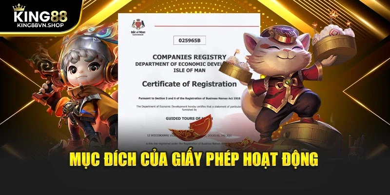 Mục đích của giấy phép hoạt động